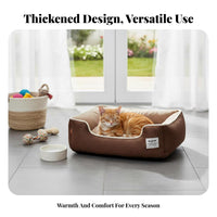 All-Season Use Washable Dog Sofa Chew Resistant Soft Cat Bed Warm Fleece Interior Supportive Dog Bed Long-Lasting Materials for Small Dogs, Cats, Young Dogs