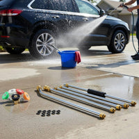 7 Pieces 5 Color-Coded Nozzles Car Wash Water Extension Rod Includes Multiple Nozzle Tips Pressure Washer Extension Wand Kit