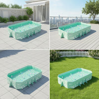 Foldable Pool Rectangular Non-Inflatable Pool for Family, Young Children, Backyard, Garden, Patio