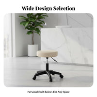 Stable Round Base Adjustable Swivel Stool Built-in Footrest Adjustable Padded Stool Certified Gas Lift Counter Chair Modern Design for Beauticians, Shopkeepers, Homeowners, Beauty Salon, Workshop, Kitchen, Dining Room