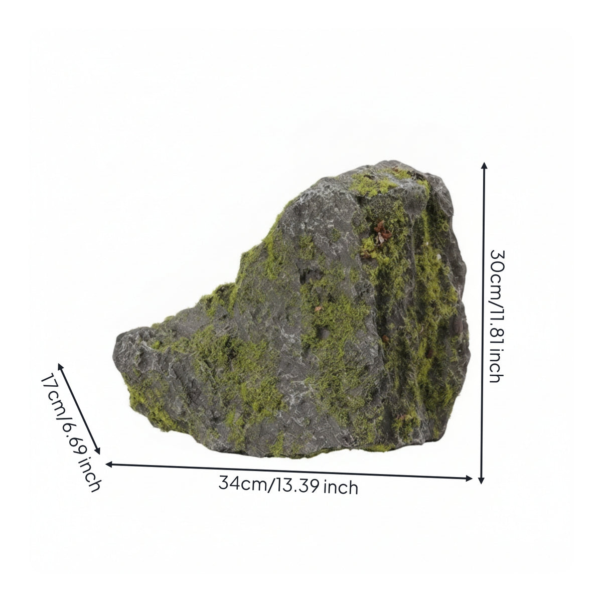 Faux Lichen Rock Realistic Artificial Lichen Rock Fake Mossy Stone Lifelike Decorative for Decorators, Micro Landscape