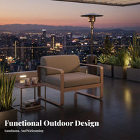 4 Pieces Waterproof 4-Piece Sofa and Armchair Set Sun-Proof Outdoor Furniture Weather-Resistant Lounge Seating Minimalist Design for Business Owners, Homeowners, Balcony, Garden, Backyard, Poolside