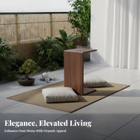 full-grain Wood Construction C-Shaped End Table Japanese design C-Shaped Couch Table Minimalist Aesthetic Living Room Furniture Space-Saving Design for Apartment Dwellers, Homeowners, Remote Workers, Balcony, Small Spaces, Home Office, Bedroom