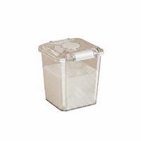 Proof Rolling Rice Dispenser Bin Transparent Body Airtight Grain Storage Bin for Kitchen, Pantry