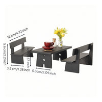 8 Pieces Dollhouse Coffee Table Set Decorative Furniture Simple for Hobbyists