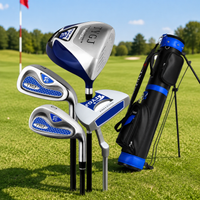 Golf Club Set, Half Set Golf Set for Beginner Golfers, 4 Piece Golf Set with Steel Shafts, Polished Silver Alloy Clubs
