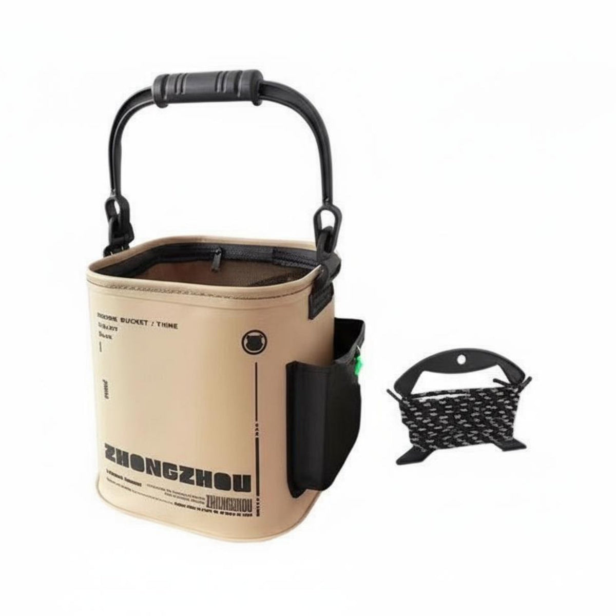 Foldable Fishing Bucket Wear-Resistant Folding Fishing Bucket Versatile Foldable EVA Pail for Fishermen