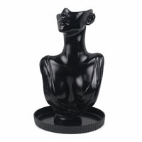 Mannequin Bust with Tray Glossy Jewelry Display Bust Necklace Holder with Base Multi-Functional for Vanity Table, Dresser