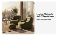 Soft Material Corduroy Lazy Sofa Fluffy-Like Comfort Armless Lazy Sofa Full-Body Support Ergonomic Floor Lounger No Assembly Required for Apartment Dwellers, Young Adults, Balcony, Bedroom, Reading Nook, Office