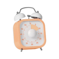 Wind-up Timer with Bells Retro Analog Countdown Timer Mechanical Easy-to-Read for Students, Kitchen