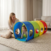 Kids Pop-Up Play Tent Tunnel Sensory Activity Toy for Early Education and Parent-Child Interaction