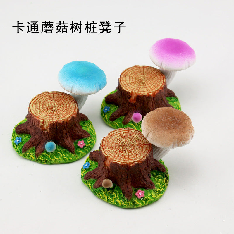 Cartoon Forest Mushroom Tree Stump Stool Chair for Photography Props and Home Decor