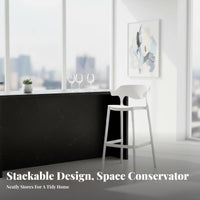 Nordic design Backrest Bar Stool Stackable Counter Chair Minimalist Design Household Seating With Footrest for Cafe Owners, Homeowners, Adults, Kitchen, Dining Room
