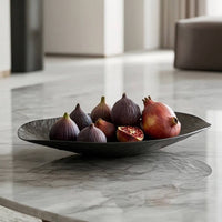 Hammered Metal Tray Modern Boat Tray Sleek for Sideboard