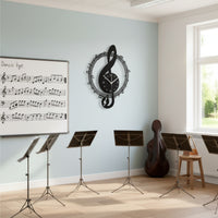 Treble Clef Wall Clock Artistic Music Wall Clock Metal for Musicians