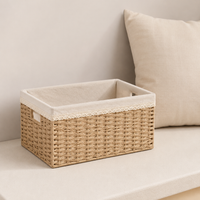 Clothing Storage Paper Basket Khaki With Handle Extra Large Storage Basket Living Room Storage Organizer