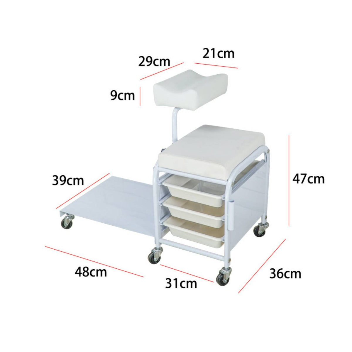 Salon Rolling Workstation Simple Pedicure Trolley Space Saving Lash Trolley for Beauticians