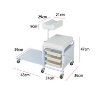 Salon Rolling Workstation Simple Pedicure Trolley Space Saving Lash Trolley for Beauticians