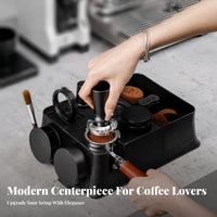 Espresso Tamping Station Multi-Accessory Storage Coffee Tamper Station with Knock Box Portafilter Tamping Stand Easy to Clean