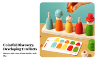 Painted Wood Child-Centered Stacking Toy Bright Colors Wooden Matching Toy for Toddlers, Preschoolers