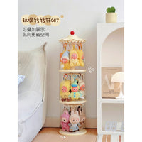Transparent Acrylic Rotating Display Box for Blind Box Figures, Medium