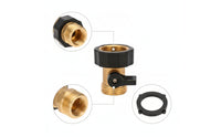 Compact Garden Hose Shut off Valve with Washers Smooth Hose Connector with Shut off Valve Easy-Turn Leak-Proof for Gardeners, Lawn Watering