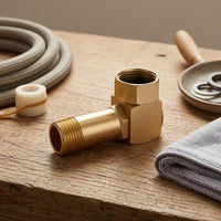 Angular Swivel Elbow Adapter Compact Brass Hose Elbow Gold-Toned 3/4 GHT Hose Adapter