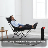 Reclining Moon Chair 3-Position Adjustable Padded disc Chair Foldable Design Folding Seat for Office Workers, Adults, resting, Lounging, Living Room