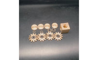 Brass Cube Toy Precision-Cut Gear Band Cube Polished Gear Linkage Rotator