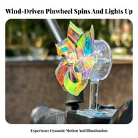 Air-Driven LED Pinwheel No Battery Needed LED Handlebar Colorful Design Handlebar Pinwheel for Kids, Motorcycless, Outdoor Biking