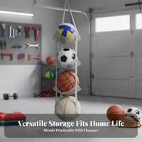 Balls Storage Organizer Space-Saving Hanging Mesh Storage Toy and Balls Holder for Garage, Playroom, Bedroom