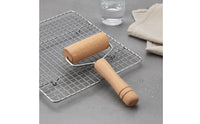 Comfortable Grip Dumpling Skin Roller Long-Lasting Construction T-Handle Stainless Steel Roller Food-Safe Materials Wooden Rolling Pin with Handles Even Surface for Bakers, Home Cooks