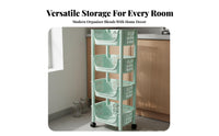 Multi-Tier Rolling Cart Space-Saving Rolling Storage Cart Mobile Shelving Unit Sturdy Multi-Tier Utility Trolley Easy Assembly