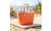 Easy to Clean Beach Tote Lightweight Tote Bag with Holes Washable Waterproof for Women, Families, Pool, Boat, Travel