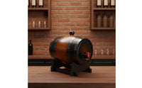 Wooden Grape Barrel with Decorative Faucet Retro Beer Keg Tabletop Spirits Dispenser for Restaurant