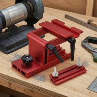 Auxiliary Plate Bench Grinder Sharpening Jig Knurled Fasteners Sharpening Jig Ribbed Adjustable Grinding Guide Anodized Finish