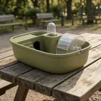 Built-in Wheel Hamster Carrier Cage Water Bottle Included Portable Hamster Carrier Multi-Level Small Animal Travel Cage Transparent Panels