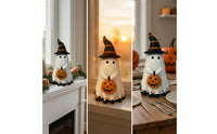 Pumpkin Ghost Figurine Spooky Pumpkin Ghost Statue Tabletop Ornament Whimsical Playful for Decorators, Tiered Tray, Mantel