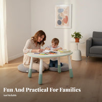 Child-Safe Design Height Adjustable Kids Table Set Sturdy & Long-Lasting Height Adjustable Toddler Desk Rounded Corners Peanut Shaped Activity Table Stable & Anti-Tip for Toddlers, Preschoolers, Teachers, Playroom, Daycare, Nursery, Classroom