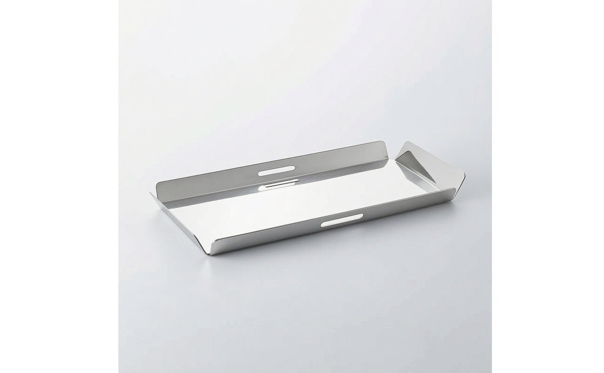 Silver Serving Tray with Handles Polished Mirrored Serving Tray Lightweight