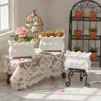 Rococo Embossed Miniature Flower Pot for Dollhouse Garden Decor