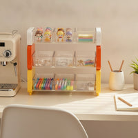Three-Tier Desktop Storage Rack Clear Desk Storage Rack Modern Desktop Organizer Shelf Multi-Functional for Tea Station