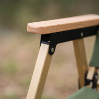 Portable Ultralight Aluminum Alloy Folding Camping Chair with Wooden Armrests