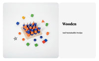 64 Pieces Brain Training Wooden Four in a Row Game Develops Hand-Eye Coordination 3D Connect Four Game Family Fun for Children, Preschoolers