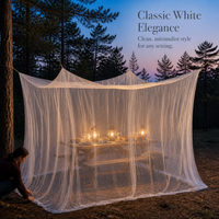 Portable Outdoor Camping Mosquito Net Tent for Travel, Large Square Bed Canopy