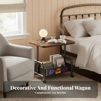 Bedside Cart Two Tier Sturdy Construction for Compact Rooms