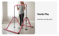 Multi-Functional children's Adjustable Horizontal Bar Stable Triangular Structure Kids Foldable Training Bar Non-Slip Base children's Swing Set Frame Easy Assembly for Preschoolers, Beginner Gymnasts, Toddlers, Playroom, Kindergarten