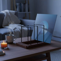 Metal and Wood Album Storage Space Saving Tabletop Vinyl Holder Easy Assembly
