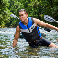 Adjustable Swim Vest with Zipper Secure Safety Vest with Straps Padded Life Jacket Quick-Dry for Swimmers, Surfing, Fishing