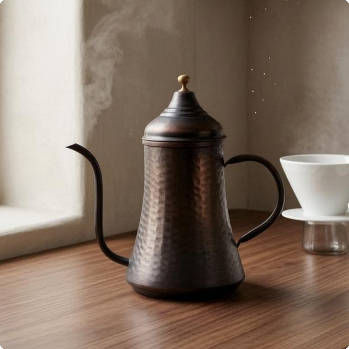 Handmade Gooseneck Coffee Pot Fitted Lid Gooseneck Coffee Kettle